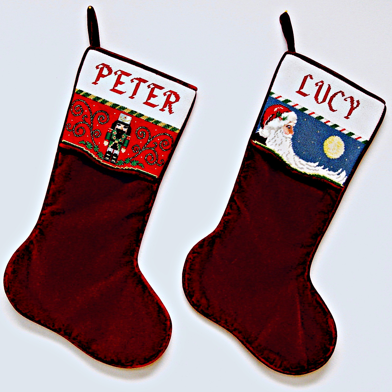 Colonel Cupcake Embroidered Needlepoint Stocking - Swag.